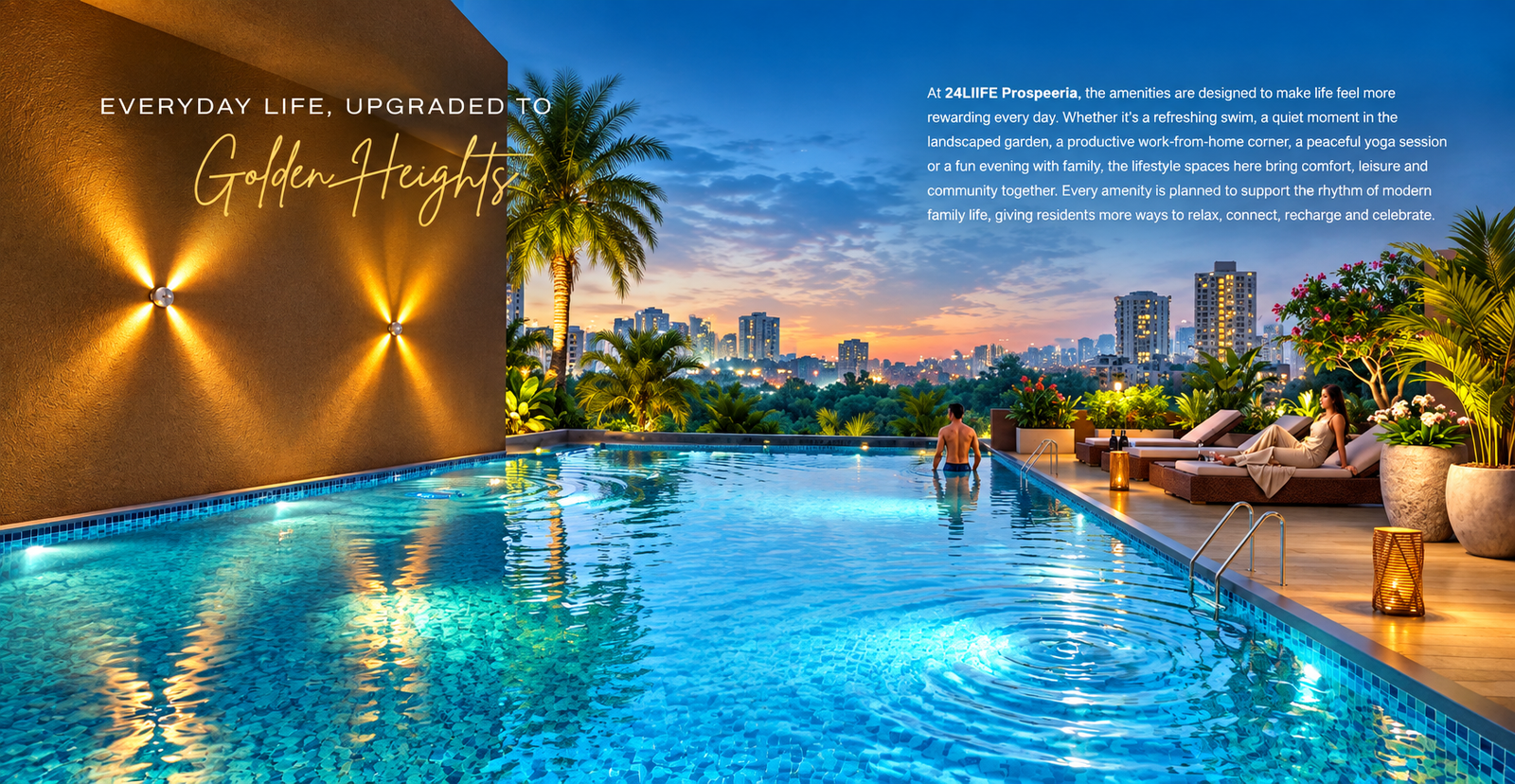 Swimming pool amenity at 24Liife Prospeeria Dudulgaon